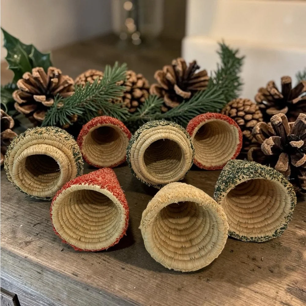 Set 7 Rustic Woven Christmas Trees Target Holiday Mantle Tabletop Decor